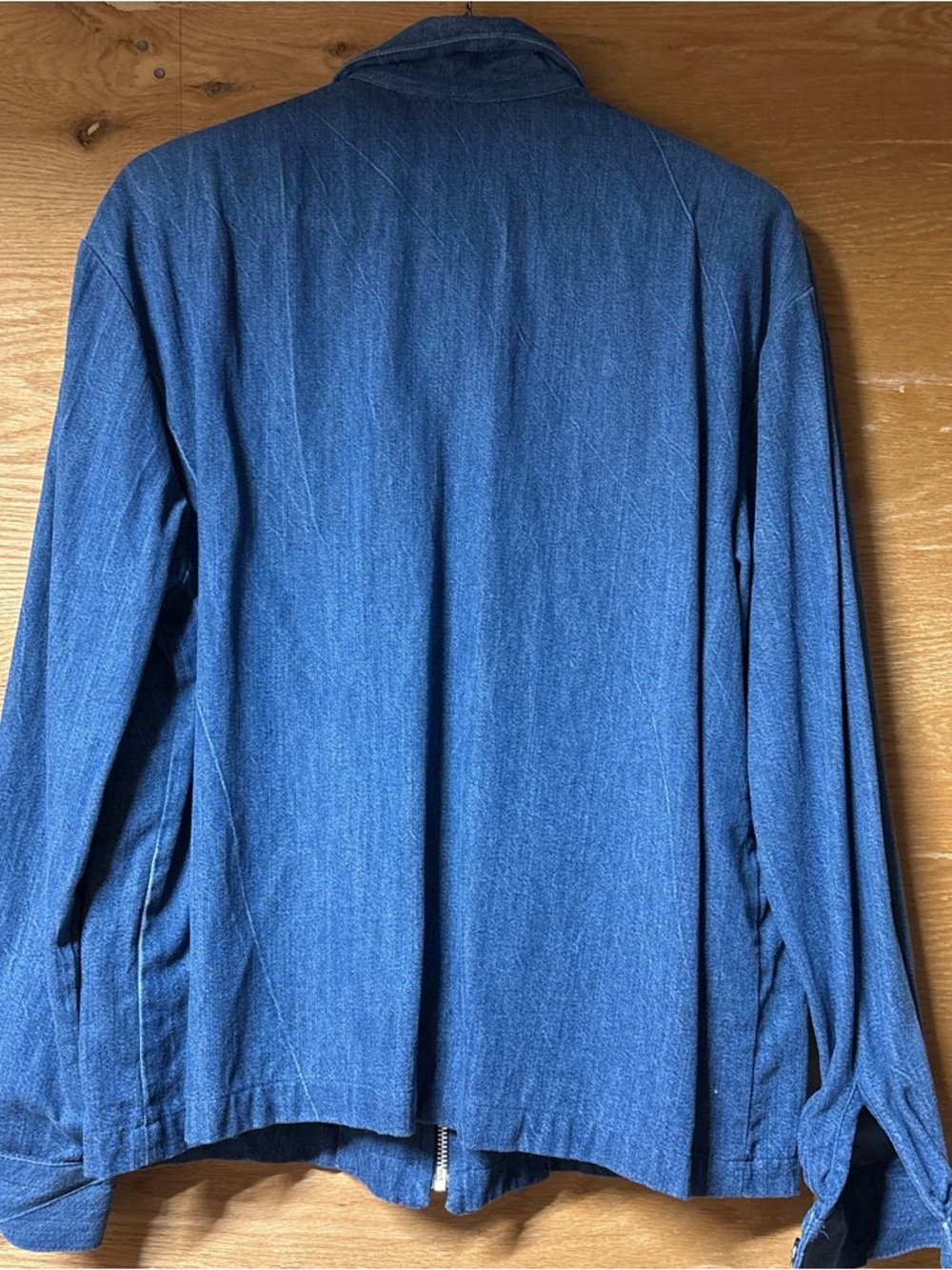 Vintage Blue Denim Zip-Front Jacket - Picture 4 of 6